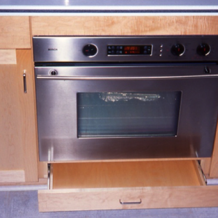 Oven with cookie tray.